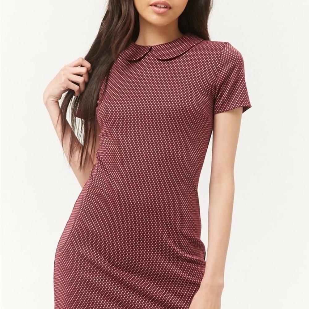 Forever 21 Red Sheath Mini Dress with Peter Pan Collar